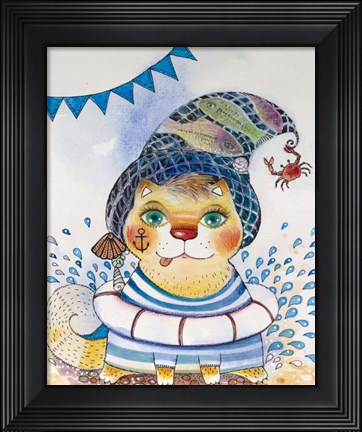 Framed Cat Sailor Print
