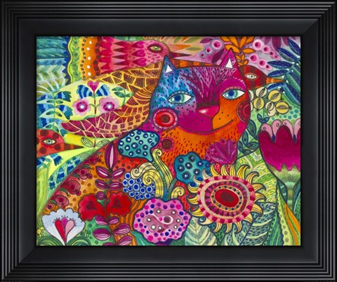 Framed Red Cat Print