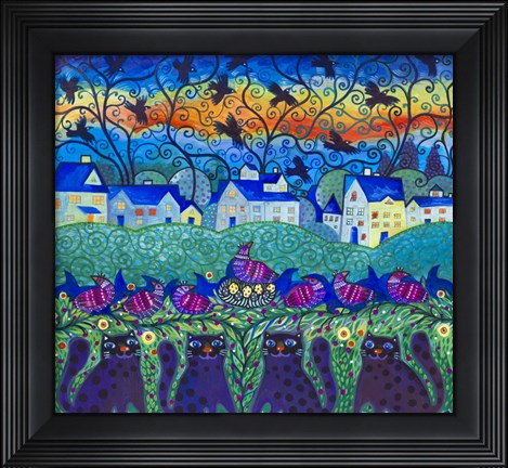 Framed Black Cats Print