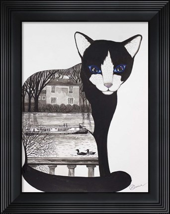 Framed Black Cat Print
