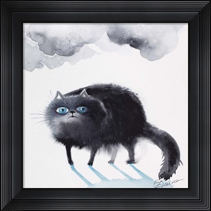 Framed Black Cat 3 Print