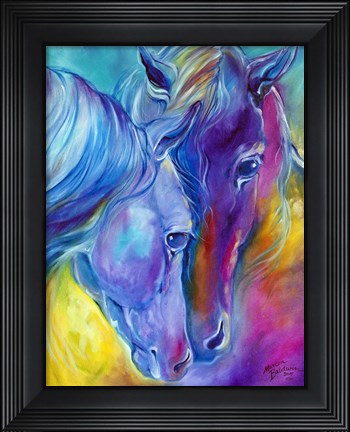Framed Color My World With Horses Loving Spirits Print