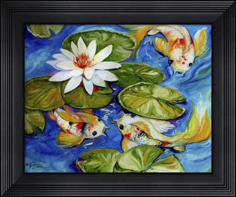 Framed Dance Of The Koi 2 Print
