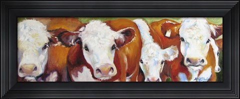 Framed Fab Five Cows Print