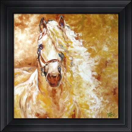 Framed Golden Grace Andalusian Equine Print