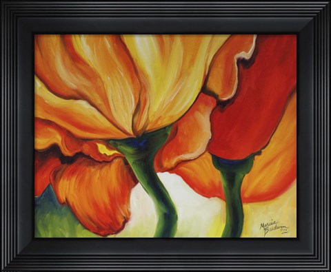 Framed Golden Poppy Abstract Print