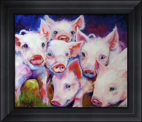 Framed Half Dozen Piglets Print