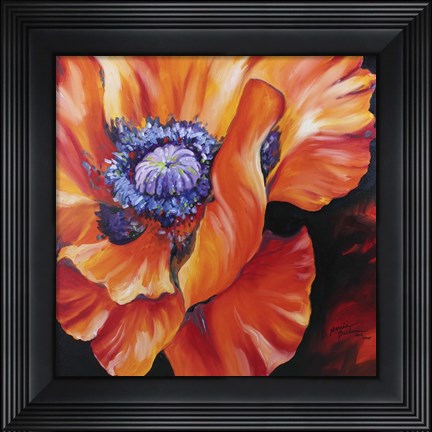 Framed Heart Of A Red Poppy Print