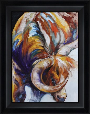 Framed Longhorn Abstract Print