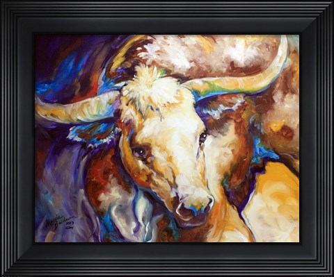 Framed Power Longhorn Abstract Print