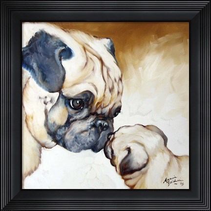 Framed Pug 2 Print