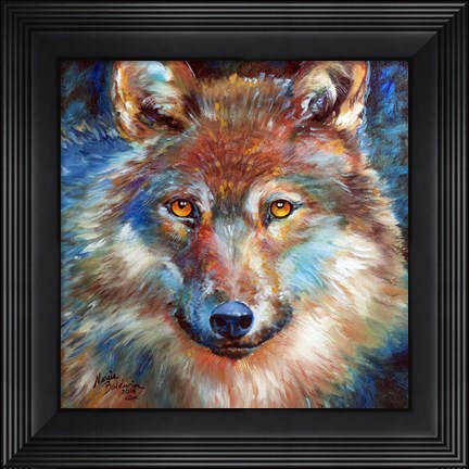 Framed Timber Wolf Abstract Print