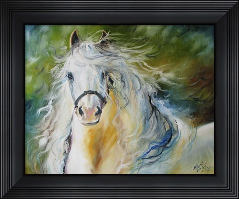Framed White Cloud The Andlusian Stallion Print
