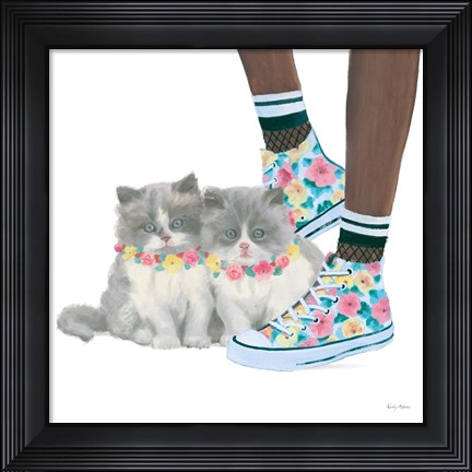 Framed Cutie Kitties VII Print
