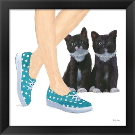 Framed Cutie Kitties III Print