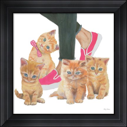 Framed Cutie Kitties I Print