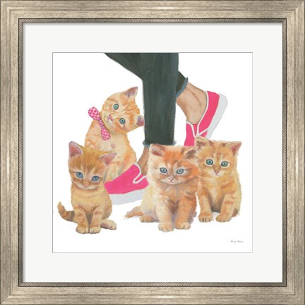 Framed Cutie Kitties I Print