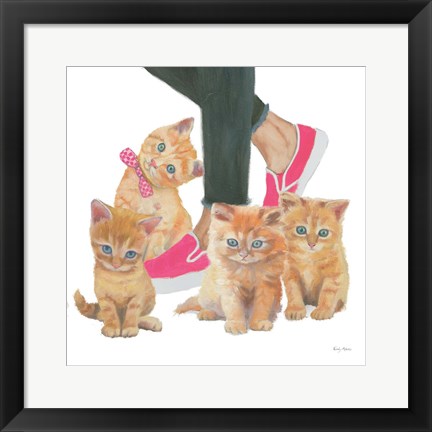 Framed Cutie Kitties I Print