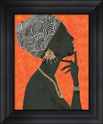 Framed Graceful Majesty I Orange Print