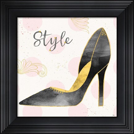 Framed Fashion Blooms I Black Print