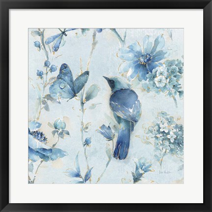 Framed Indigold XII Light Blue Print