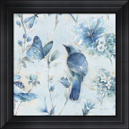 Framed Indigold XII Light Blue Print