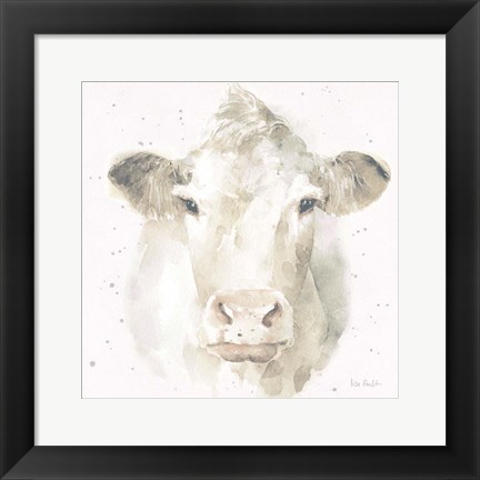 Framed Farm Friends II Neutral Print