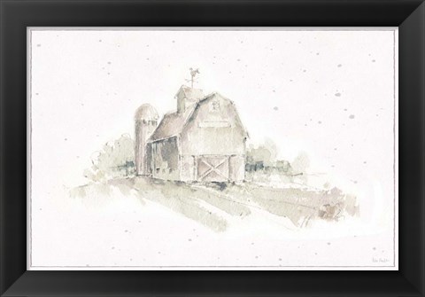 Framed Farm Friends XV Barn Neutral Print