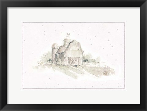 Framed Farm Friends XV Barn Neutral Print