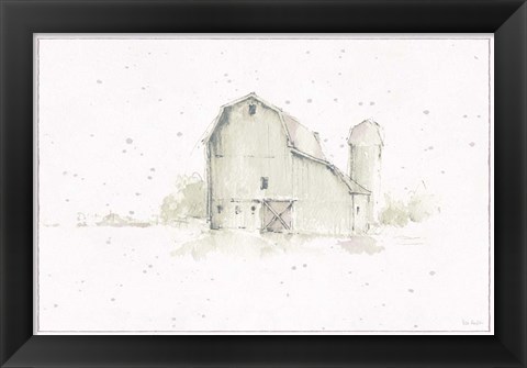 Framed Farm Friends XIV Barn Neutral Print