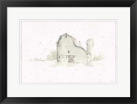 Framed Farm Friends XIV Barn Neutral Print