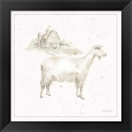 Framed Farm Friends VII Neutral Print