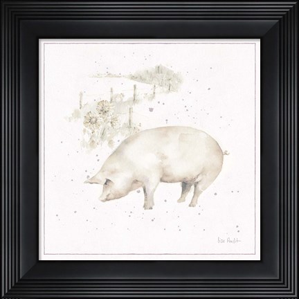Framed Farm Friends IX Neutral Print