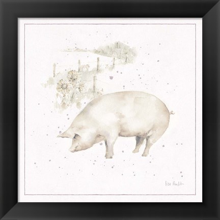 Framed Farm Friends IX Neutral Print
