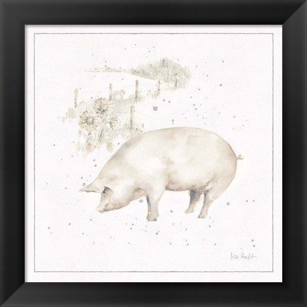 Framed Farm Friends IX Neutral Print