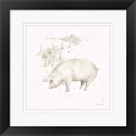 Framed Farm Friends IX Neutral Print