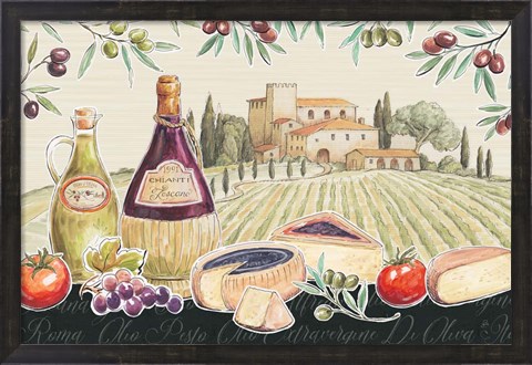Framed Tuscan Flavor I Print