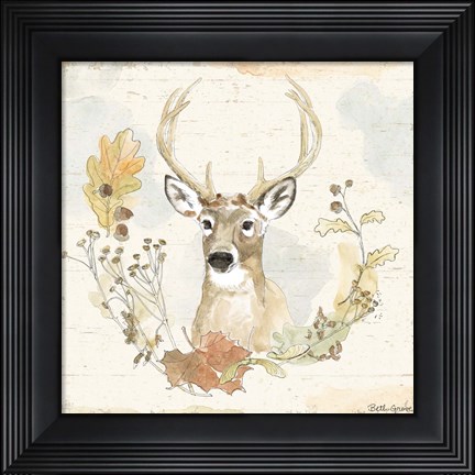 Framed Woodland Wreath VIII Print