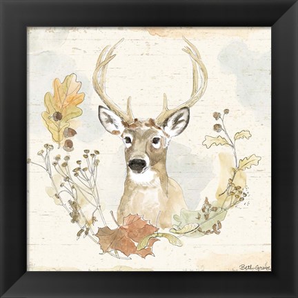 Framed Woodland Wreath VIII Print