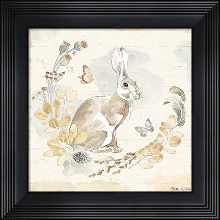 Framed Woodland Wreath X Print