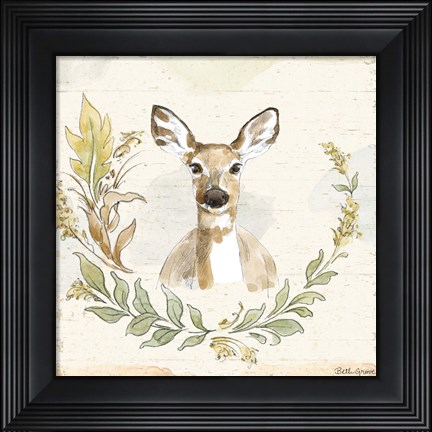 Framed Woodland Wreath VII Print