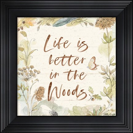 Framed Woodland Wreath V Print