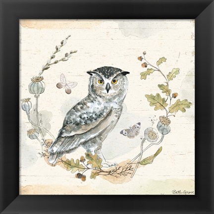 Framed Woodland Wreath IX Print