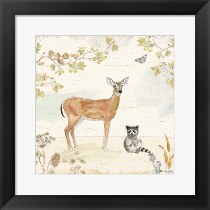 Framed Woodland Wreath II Print