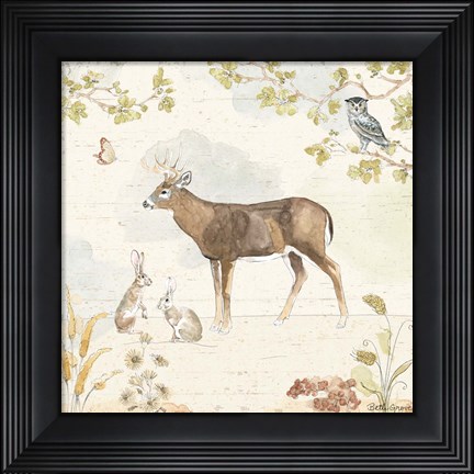Framed Woodland Wreath III Print