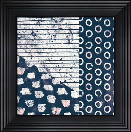 Framed Mark Making Tile IV with Blush Print