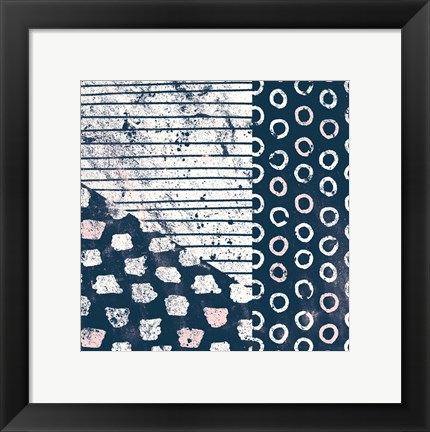 Framed Mark Making Tile IV with Blush Print