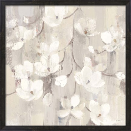 Framed Magnolias in Spring II Neutral Print