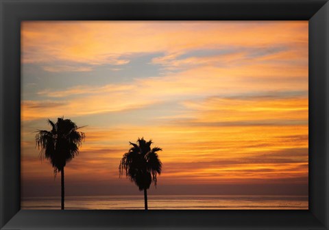 Framed Sunset Palms III Print