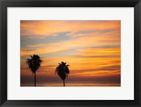 Framed Sunset Palms III Print